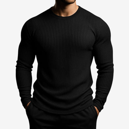 Adam | Men's Classic Striped Long-Sleeve Crewneck Jumper for Winter
