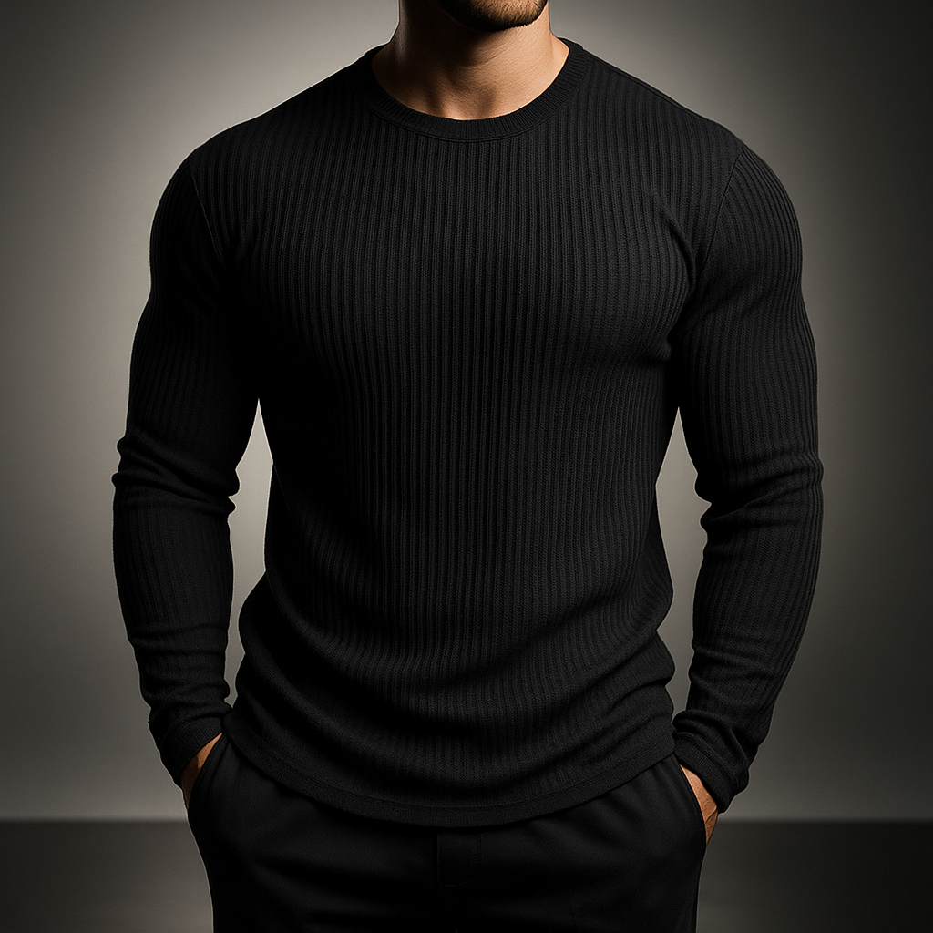 Adam | Men's Classic Striped Long-Sleeve Crewneck Jumper for Winter