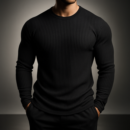 Adam | Men's Classic Striped Long-Sleeve Crewneck Jumper for Winter