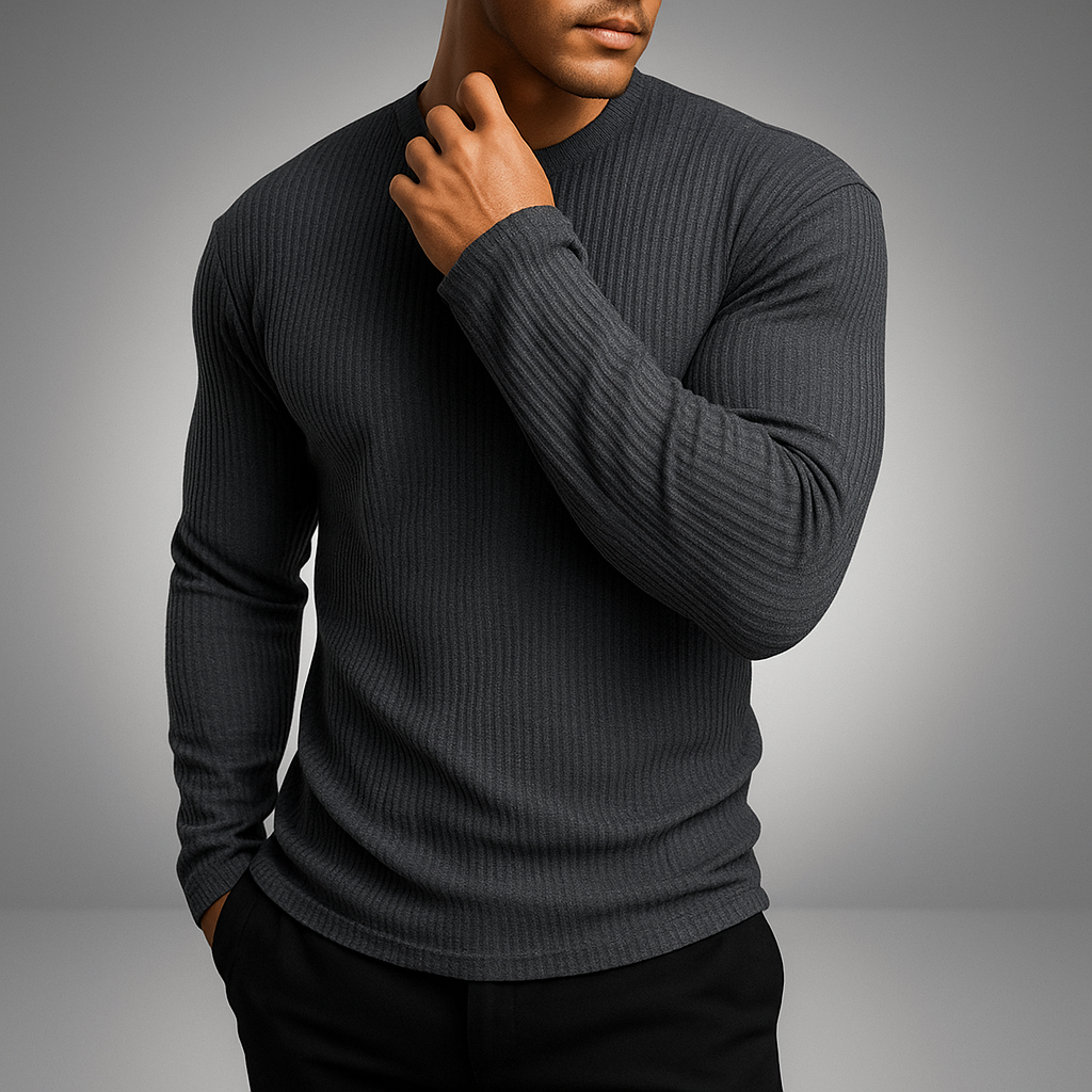 Adam | Men's Classic Striped Long-Sleeve Crewneck Jumper for Winter