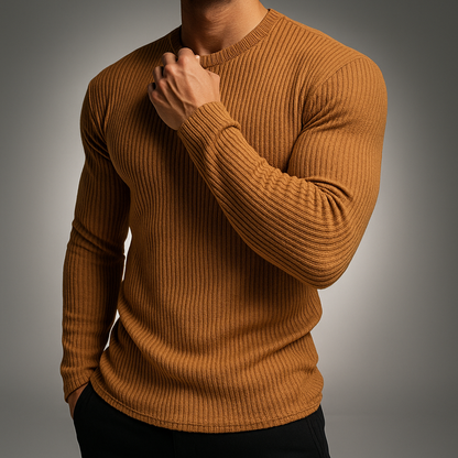 Adam | Men's Classic Striped Long-Sleeve Crewneck Jumper for Winter