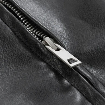 Freddie | Men's Oversized Faux Leather Zip-Up Bomber Jacket