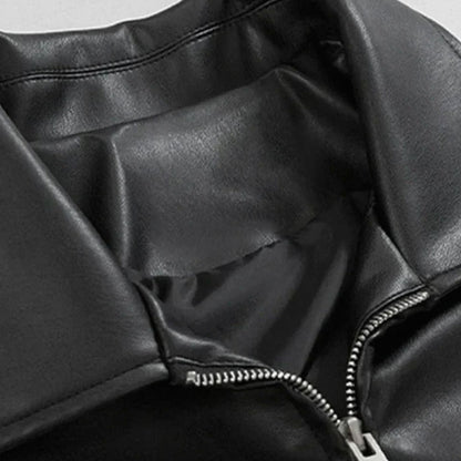 Freddie | Men's Oversized Faux Leather Zip-Up Bomber Jacket