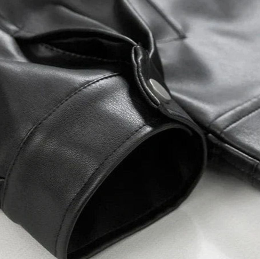 Freddie | Men's Oversized Faux Leather Zip-Up Bomber Jacket