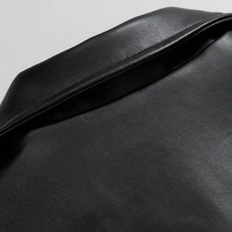 Freddie | Men's Oversized Faux Leather Zip-Up Bomber Jacket