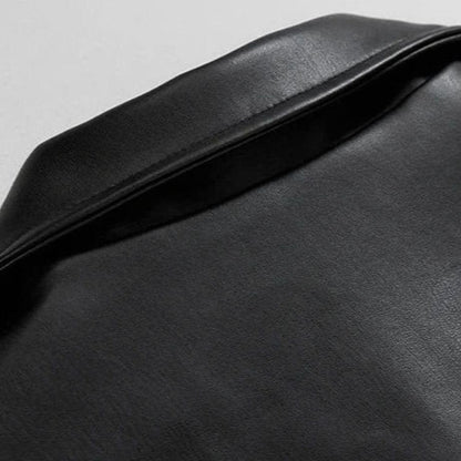Freddie | Men's Oversized Faux Leather Zip-Up Bomber Jacket
