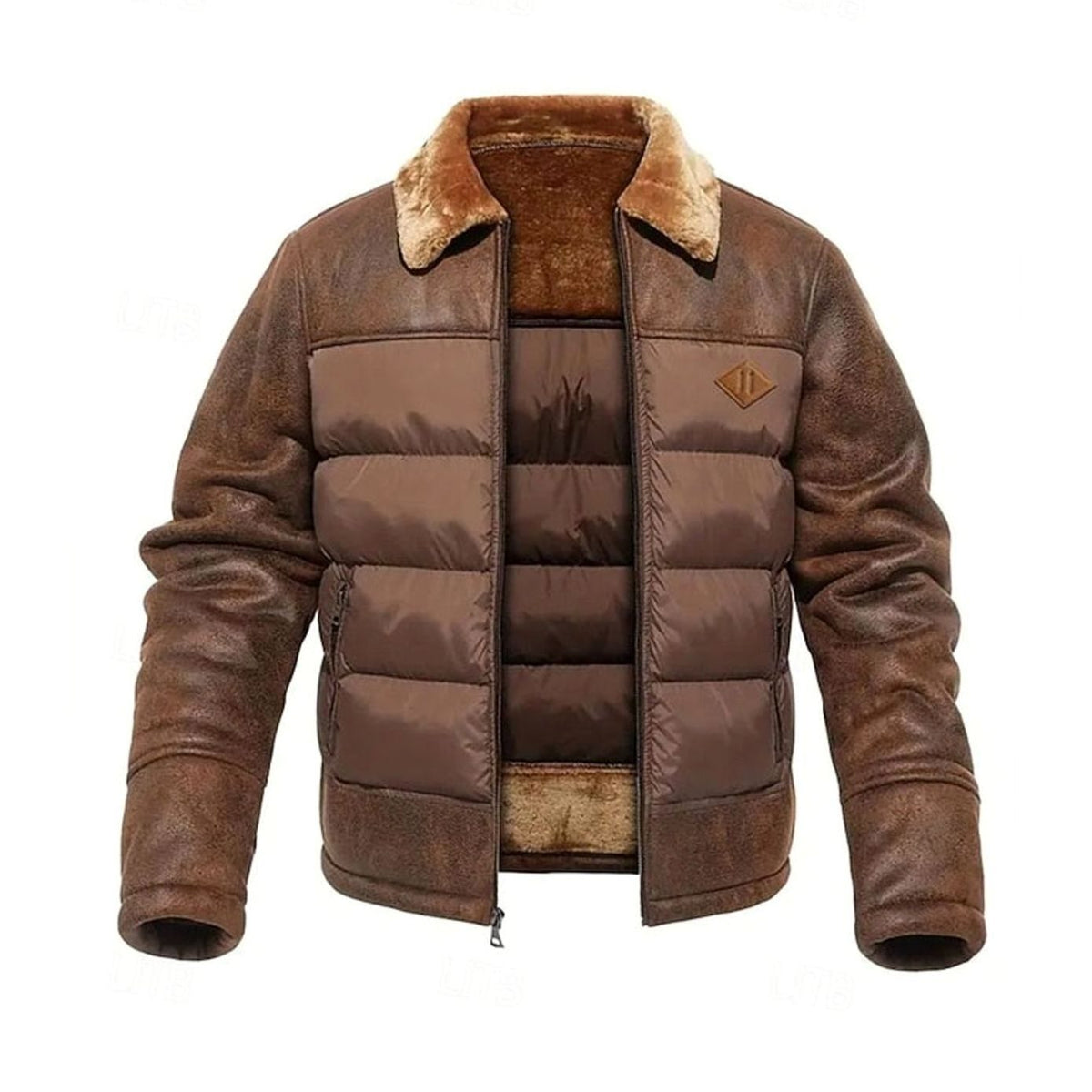 Alfie | Men's Quilted Faux Leather Winter Coat