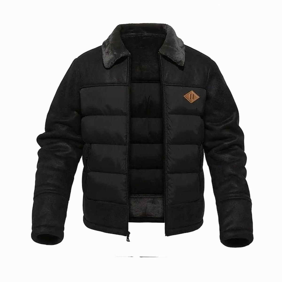 Alfie | Men's Quilted Faux Leather Winter Coat