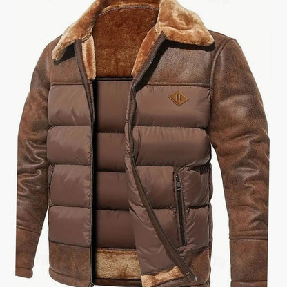 Alfie | Men's Quilted Faux Leather Winter Coat