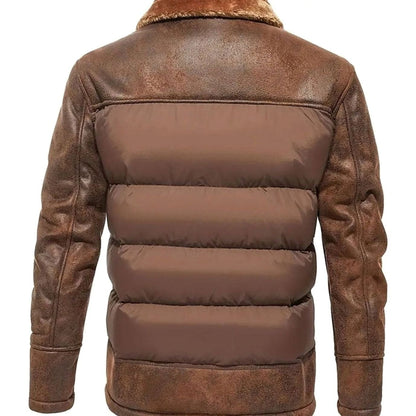 Alfie | Men's Quilted Faux Leather Winter Coat