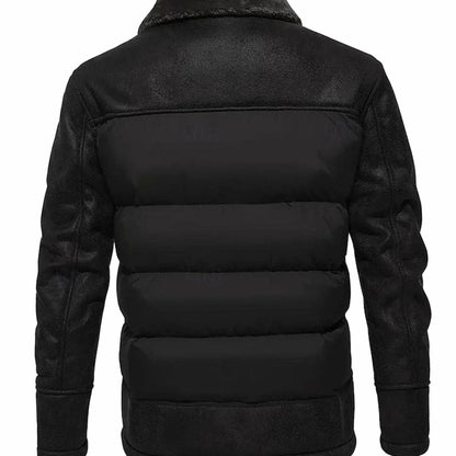 Alfie | Men's Quilted Faux Leather Winter Coat