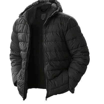 Quentin | Men's Regular-Fit Hooded Quilted Coated Puffer Jacket for Winter