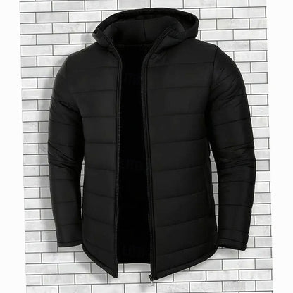 Quentin | Men's Regular-Fit Hooded Quilted Coated Puffer Jacket for Winter