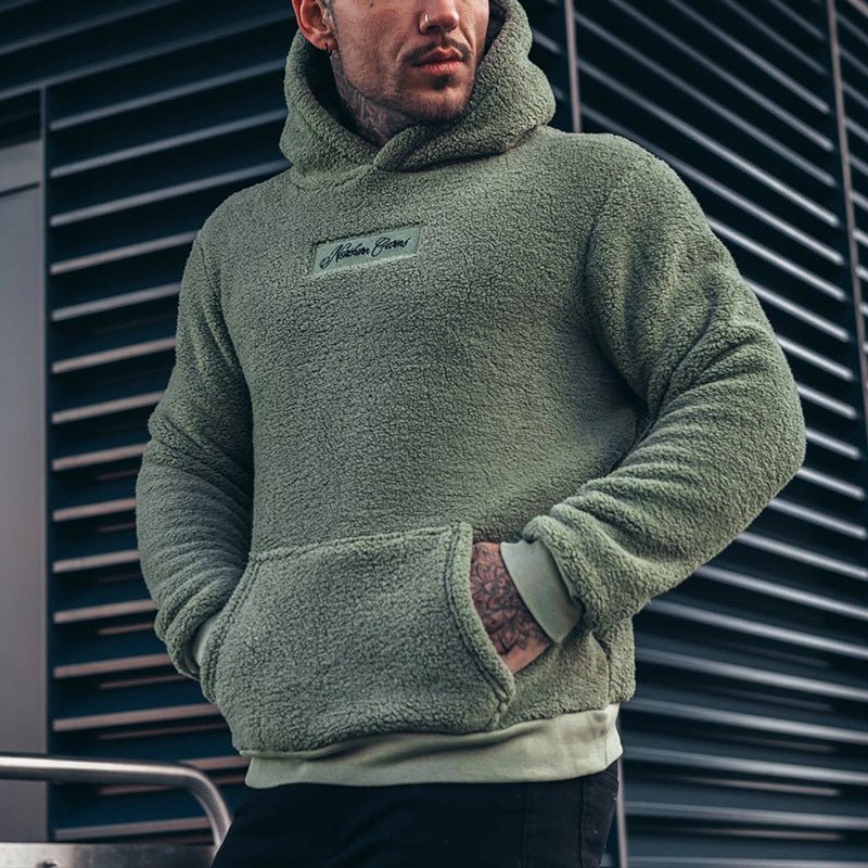 Men's Cozy Sherpa-Lined Relaxed-Fit Pullover Hoodie