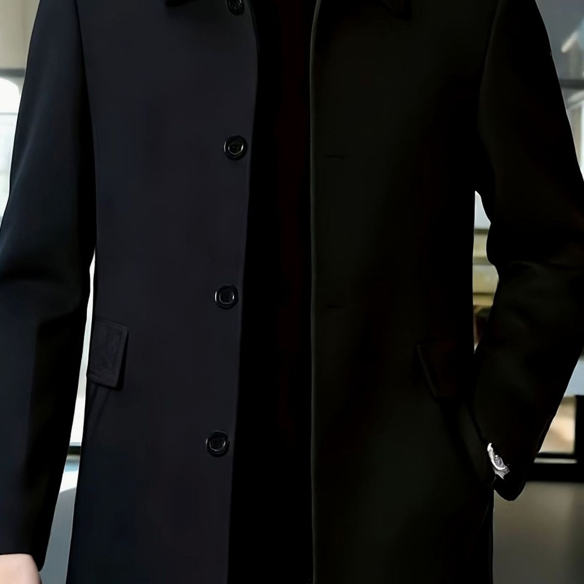 Adam | Men's Classic Collar Relaxed-Fit Wool Overcoat for Winter