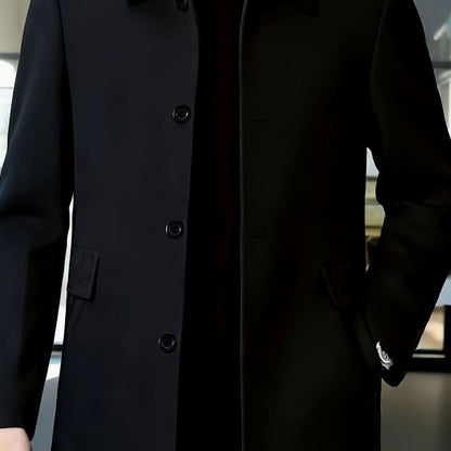 Adam | Men's Classic Collar Relaxed-Fit Wool Overcoat for Winter
