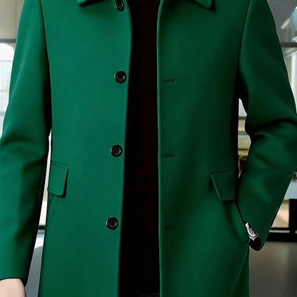 Adam | Men's Classic Collar Relaxed-Fit Wool Overcoat for Winter