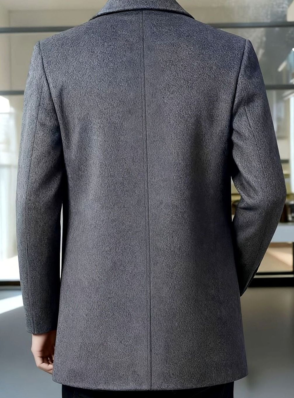 Adam | Men's Classic Collar Relaxed-Fit Wool Overcoat for Winter