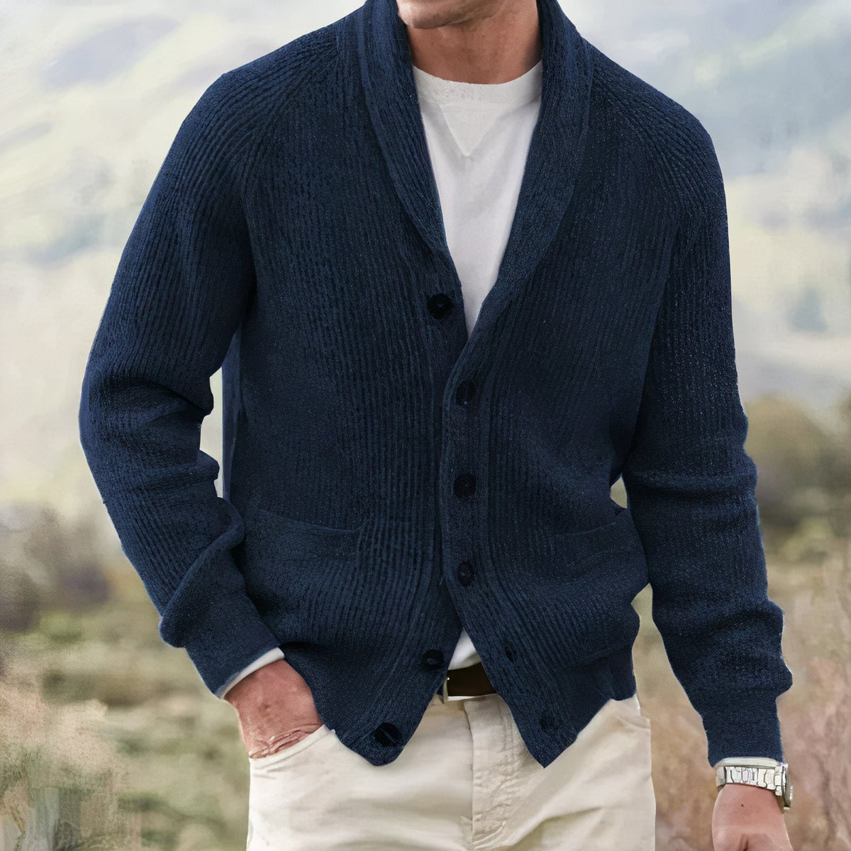 Ross | Men's Cosy Shawl Collar Knit Cardigan for Winter
