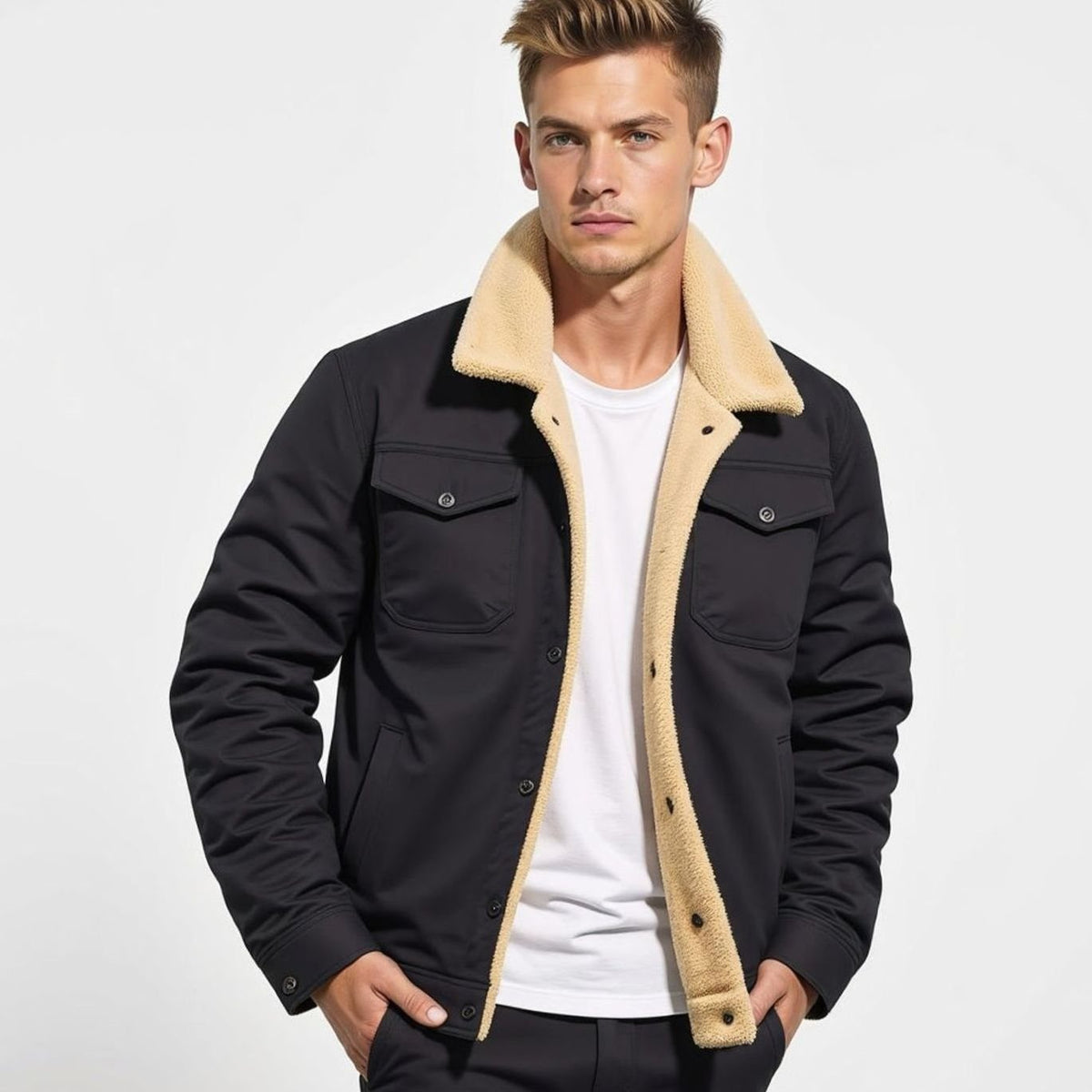 Dominic | Men's Warm Sherpa-Lined Winter Jacket