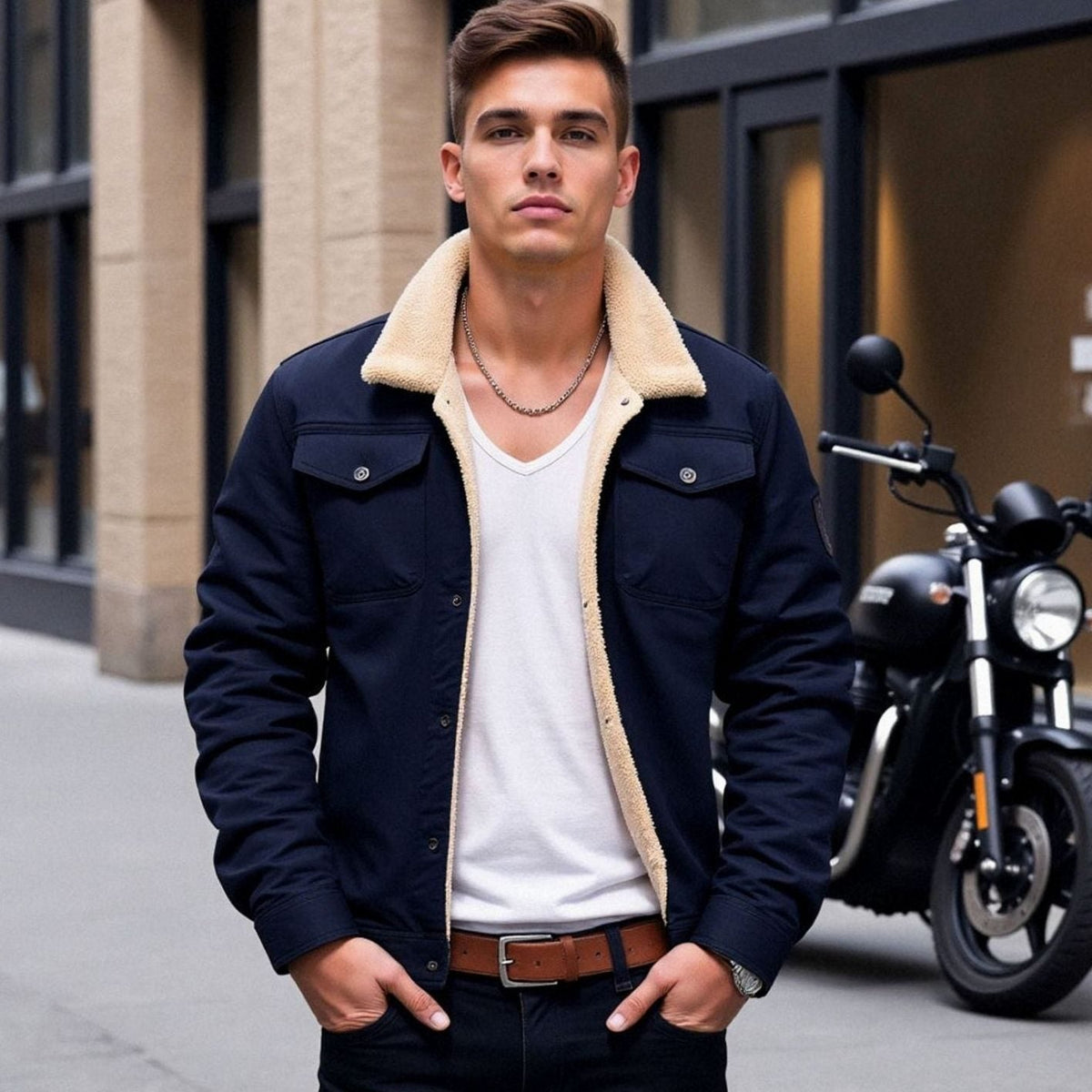 Dominic | Men's Warm Sherpa-Lined Winter Jacket