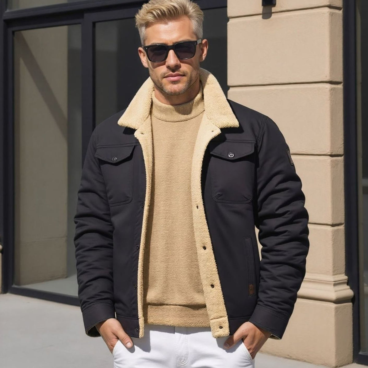 Dominic | Men's Warm Sherpa-Lined Winter Jacket
