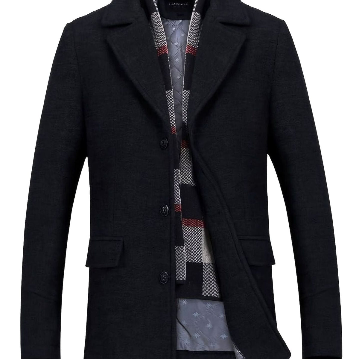 Adam | Men's Tailored Wool Overcoat with Scarf Lapel