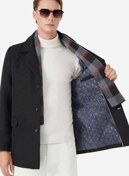 Adam | Men's Tailored Wool Overcoat with Scarf Lapel