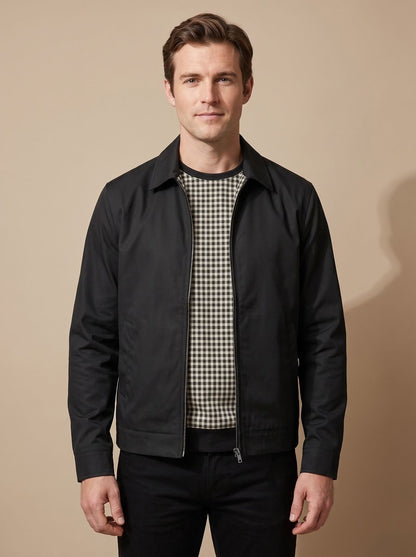 Theo | Men's Smart-Casual Full-Zip Harrington Jacket