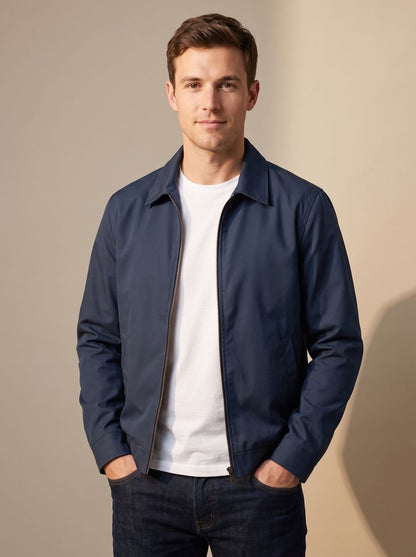 Theo | Men's Smart-Casual Full-Zip Harrington Jacket