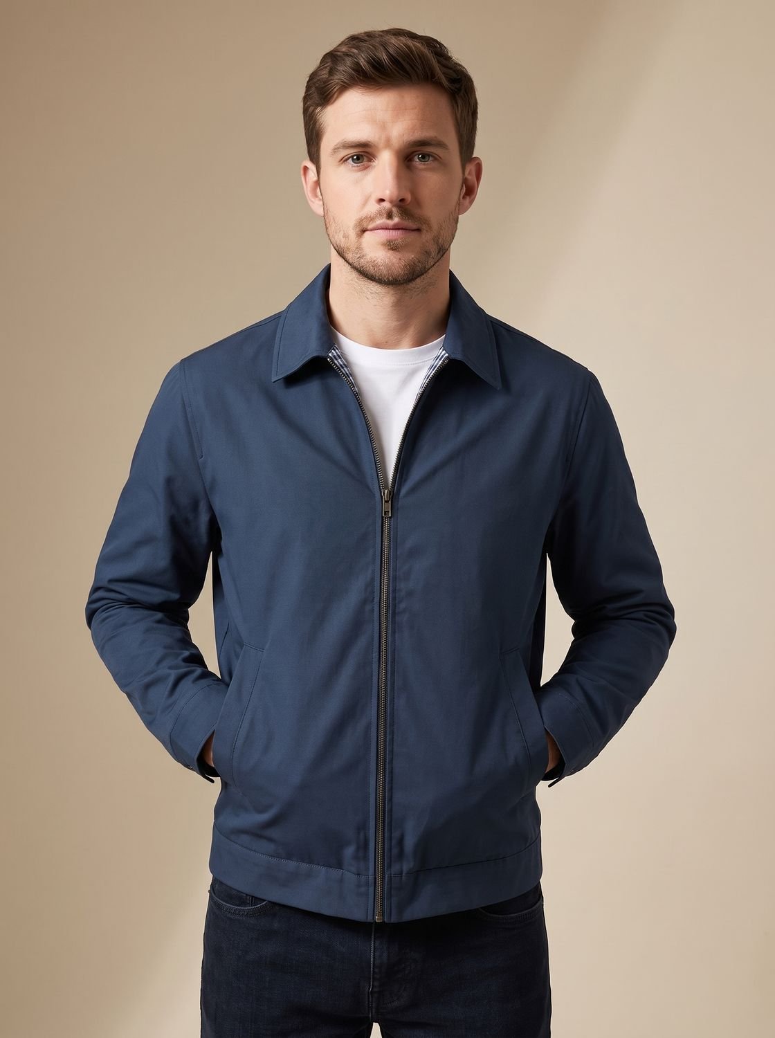 Theo | Men's Smart-Casual Full-Zip Harrington Jacket