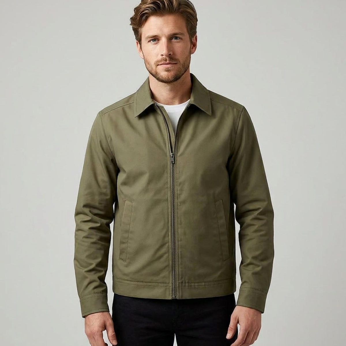 Theo | Men's Smart-Casual Full-Zip Harrington Jacket