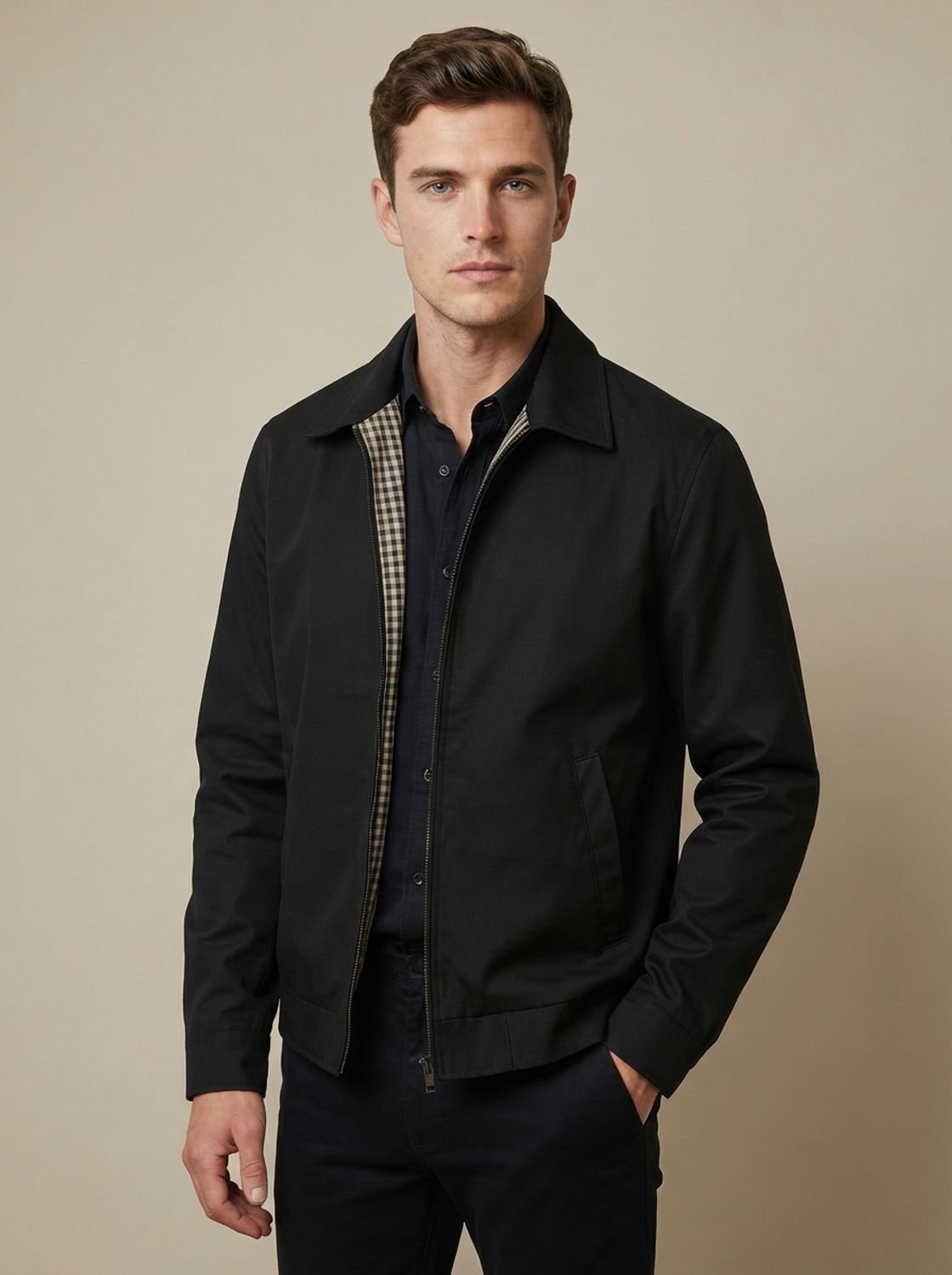 Theo | Men's Smart-Casual Full-Zip Harrington Jacket