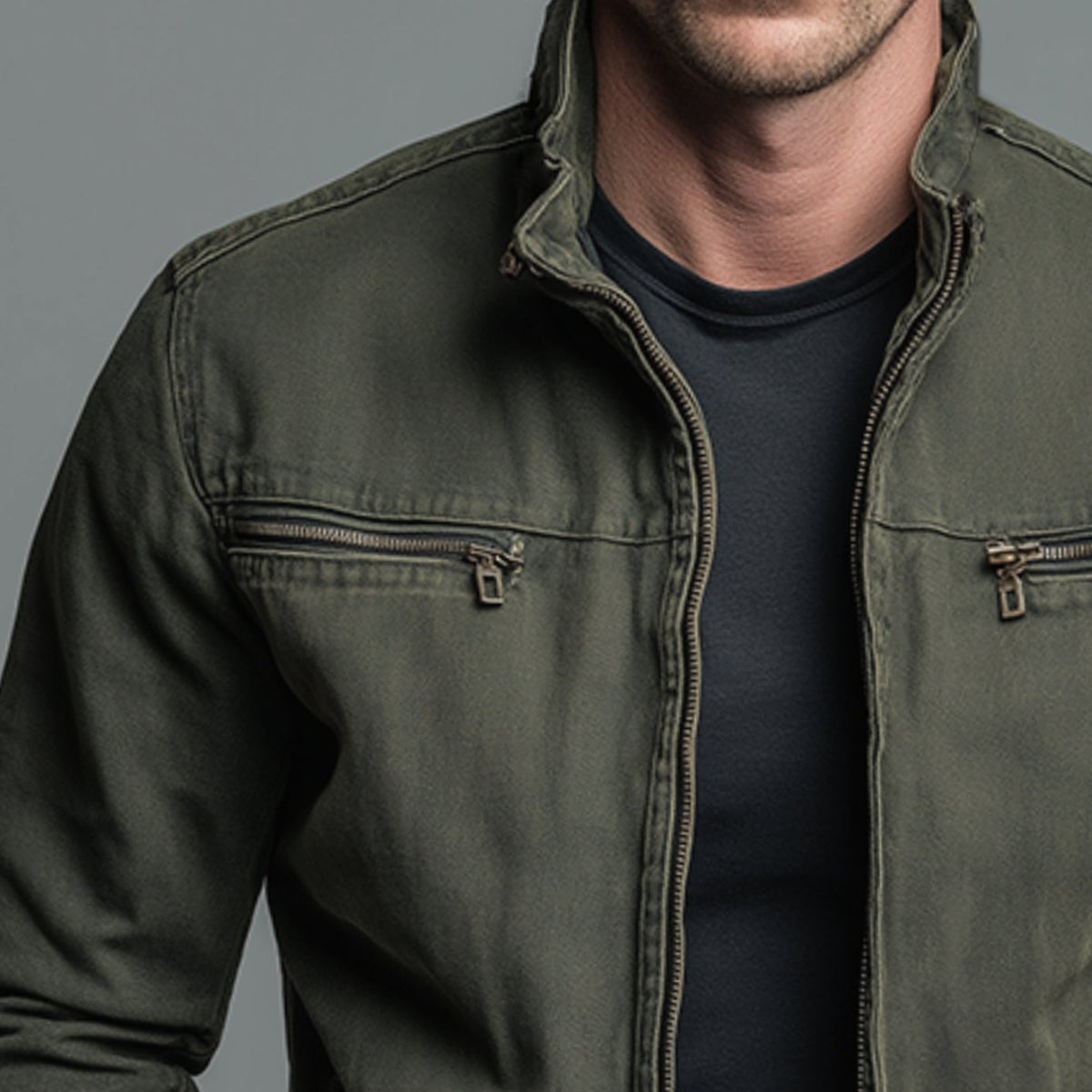 Edward | Men's Slim-Fit Stand-Collar Full-Zip Bomber Jacket