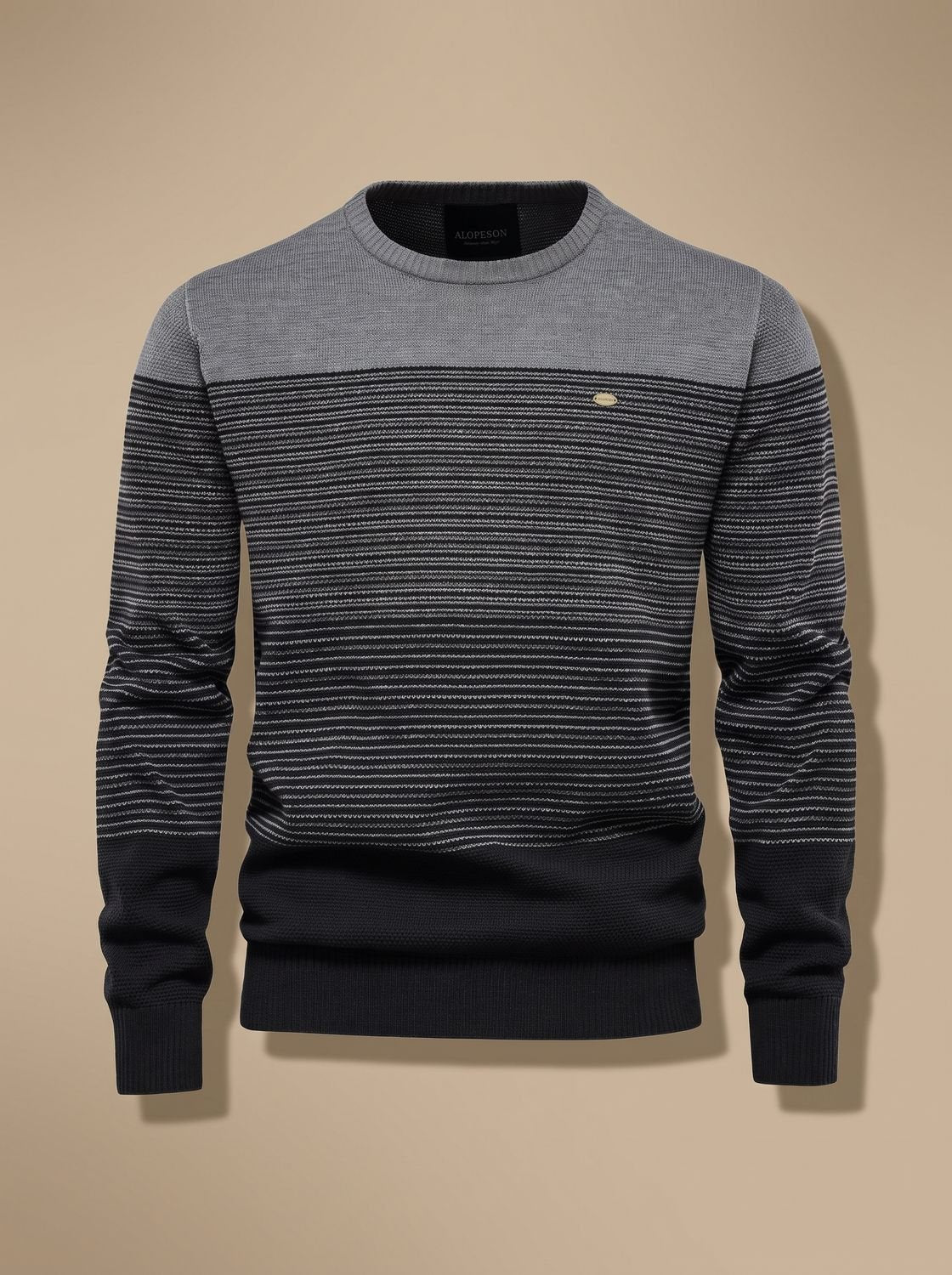 Felix | Men's Striped Colour-Block Crewneck Knit Jumper for Winter