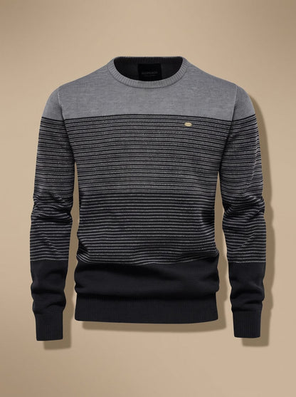 Felix | Men's Striped Colour-Block Crewneck Knit Jumper for Winter