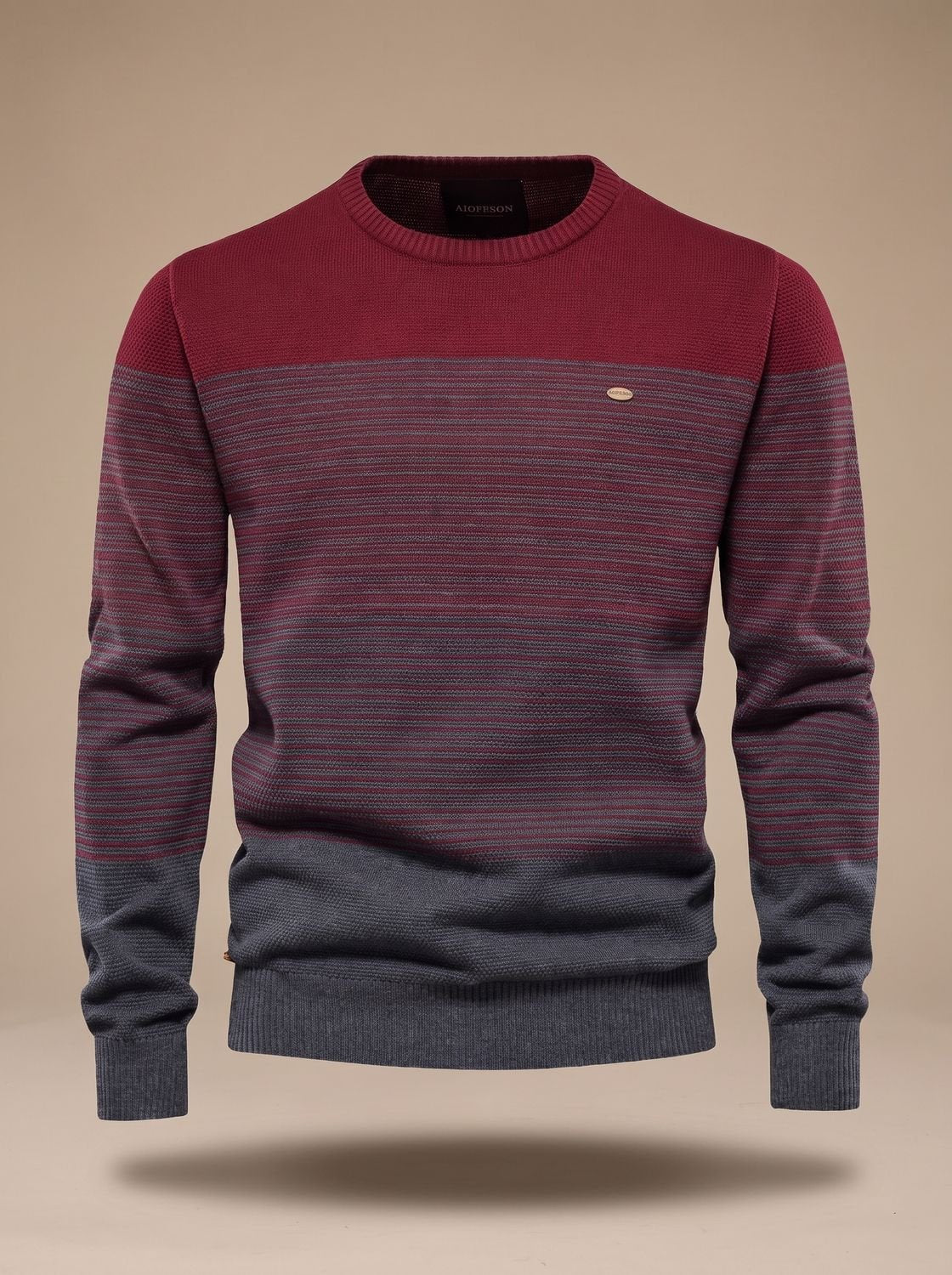 Felix | Men's Striped Colour-Block Crewneck Knit Jumper for Winter