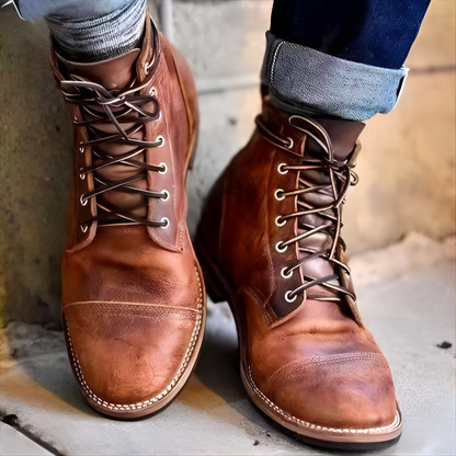 Robbie | Men's Classic Vintage Lace-Up Leather Boots