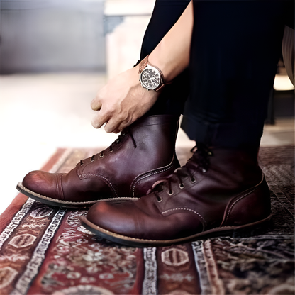 Robbie | Men's Classic Vintage Lace-Up Leather Boots