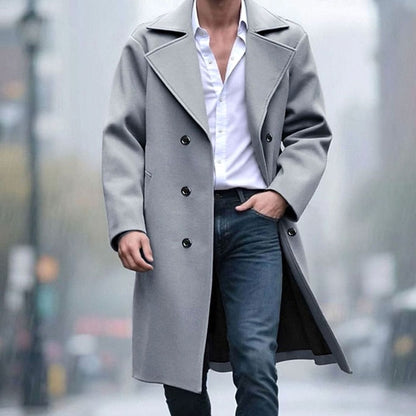 Harry | Men's Premium Wool Double-Breasted Tailored Long Overcoat for Winter