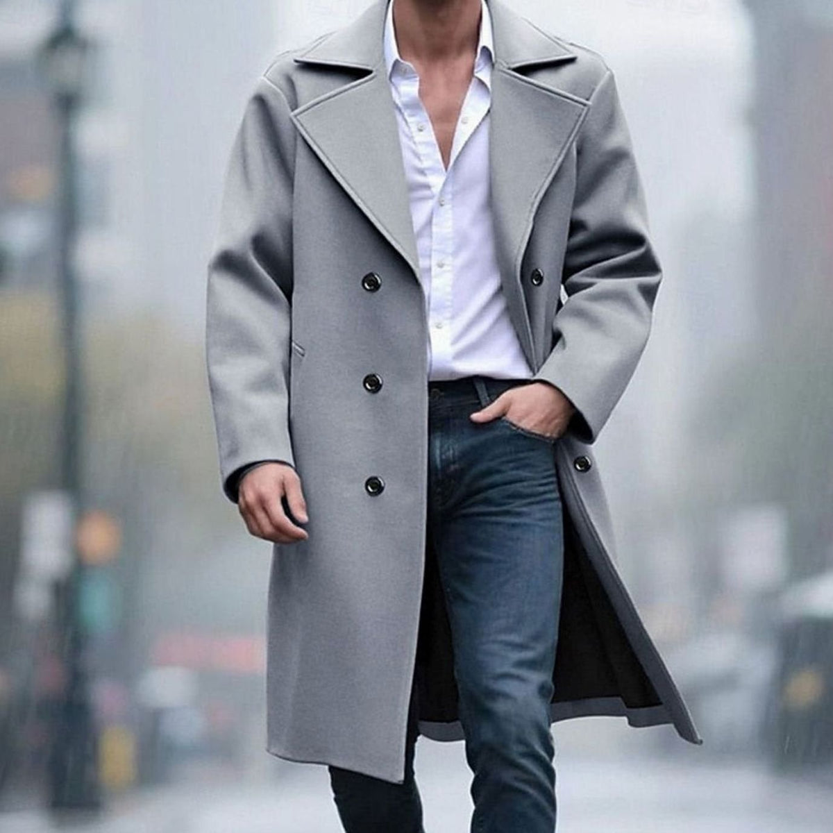 Harry | Men's Premium Wool Double-Breasted Tailored Long Overcoat for Winter