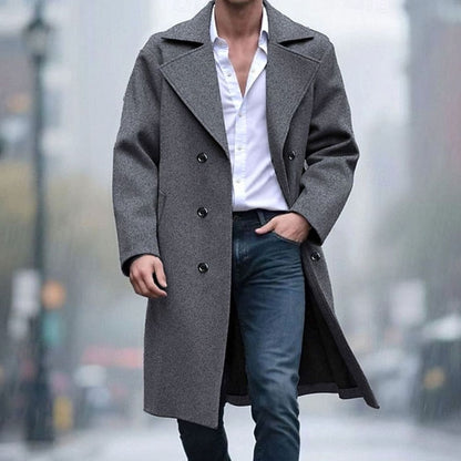 Harry | Men's Premium Wool Double-Breasted Tailored Long Overcoat for Winter