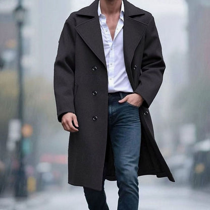 Harry | Men's Premium Wool Double-Breasted Tailored Long Overcoat for Winter