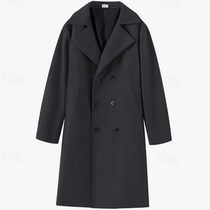 Harry | Men's Premium Wool Double-Breasted Tailored Long Overcoat for Winter