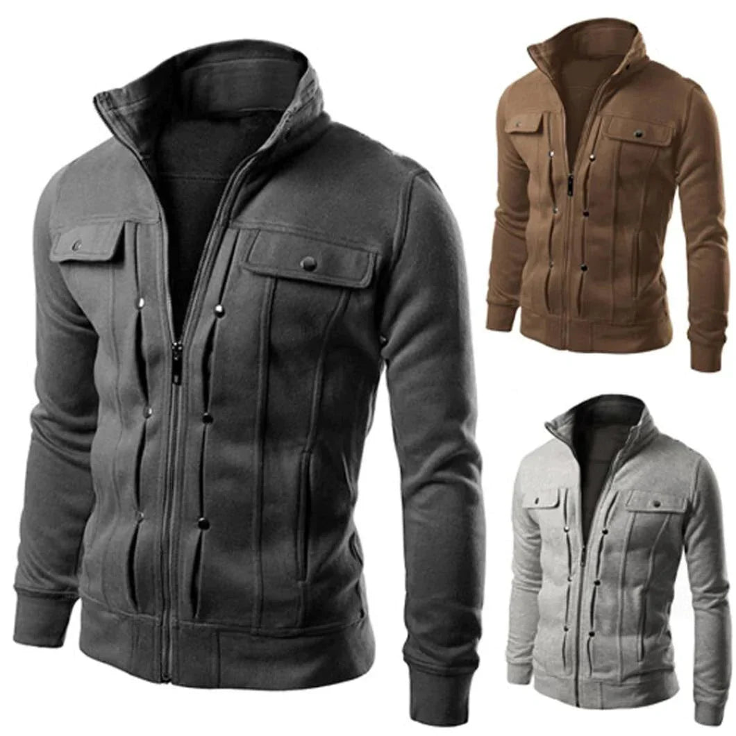 Charlie | Men's Stylish Zip-Up Jacket with Stand Collar
