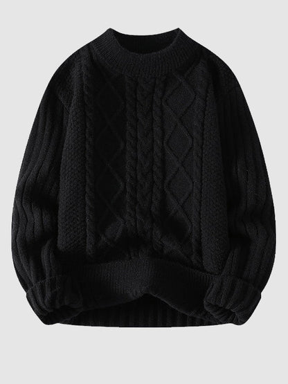 Cole Men's Classic Cable-Knit Crewneck Sweater