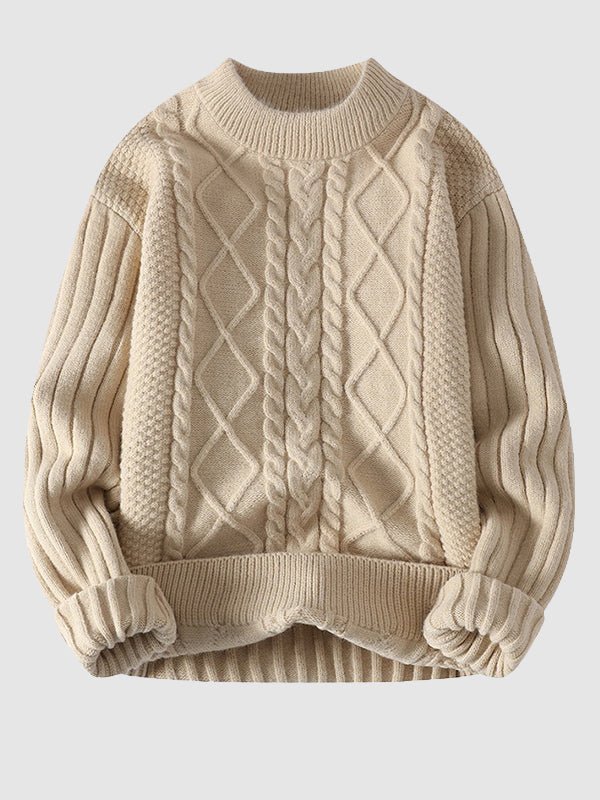 Cole Men's Classic Cable-Knit Crewneck Sweater