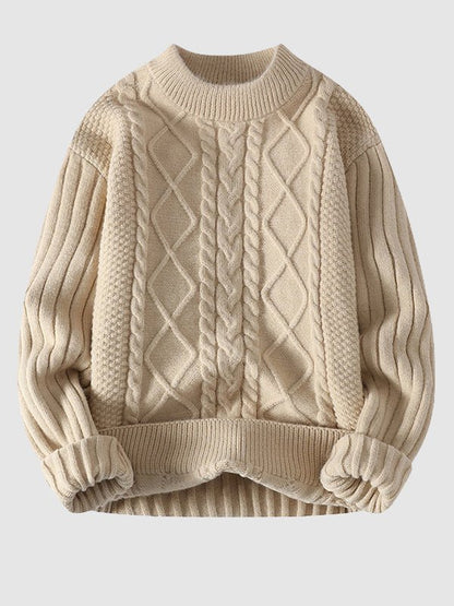 Cole Men's Classic Cable-Knit Crewneck Sweater