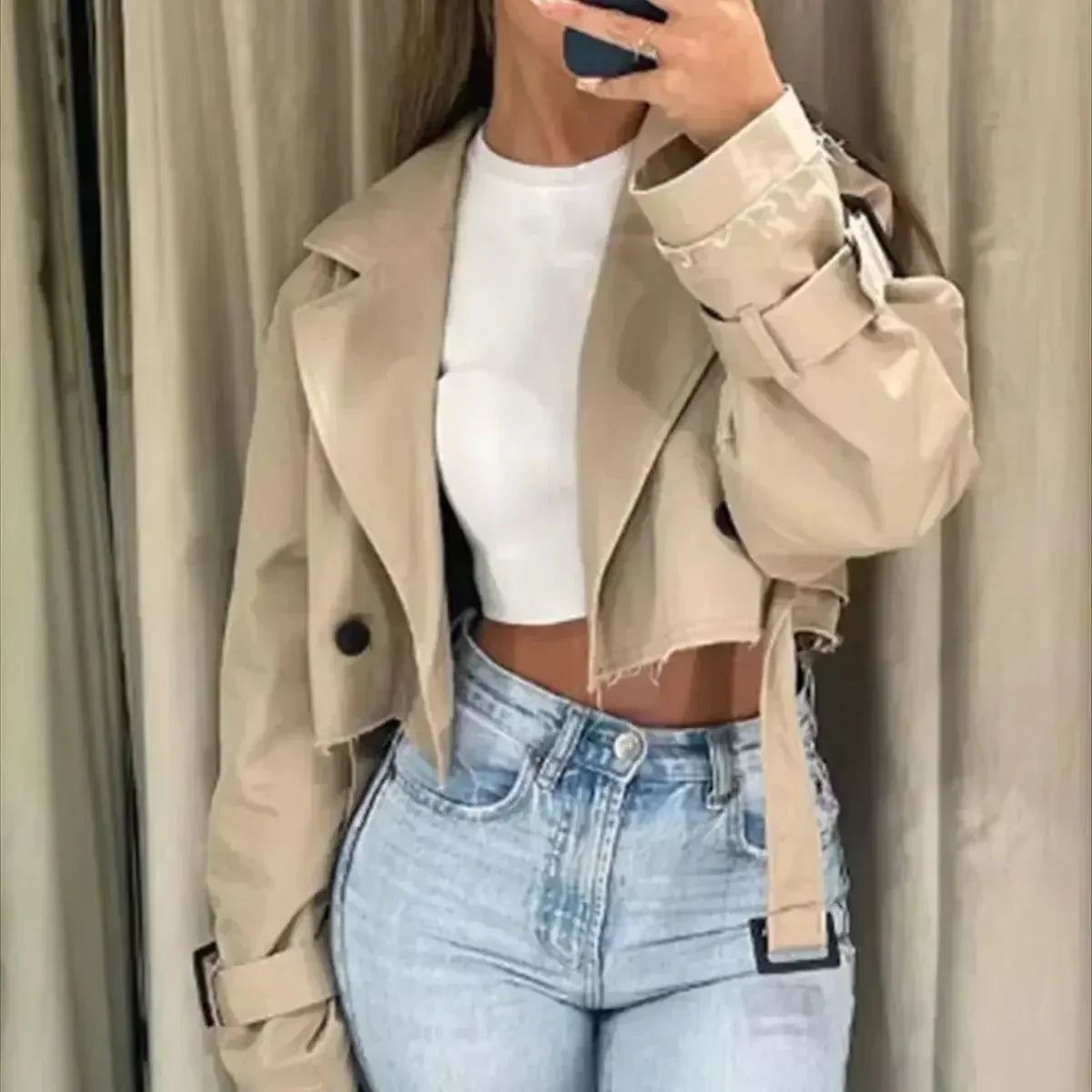 Dorothy | Women's Cropped Belted Coat for Winter