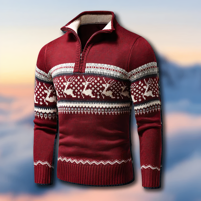 Niels | Men's Cosy Fair Isle Quarter-Zip Jumper for Winter